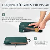 Compression Packing Cubes for Travel- Packing Cubes and Travel Organizers, Green and Brown, 6Piece, Classic - 5