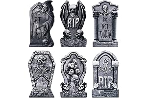 6-Pack Halloween Garden Tombstones: Spooktacular Gravestone Stakes for Eerie Outdoor Decor