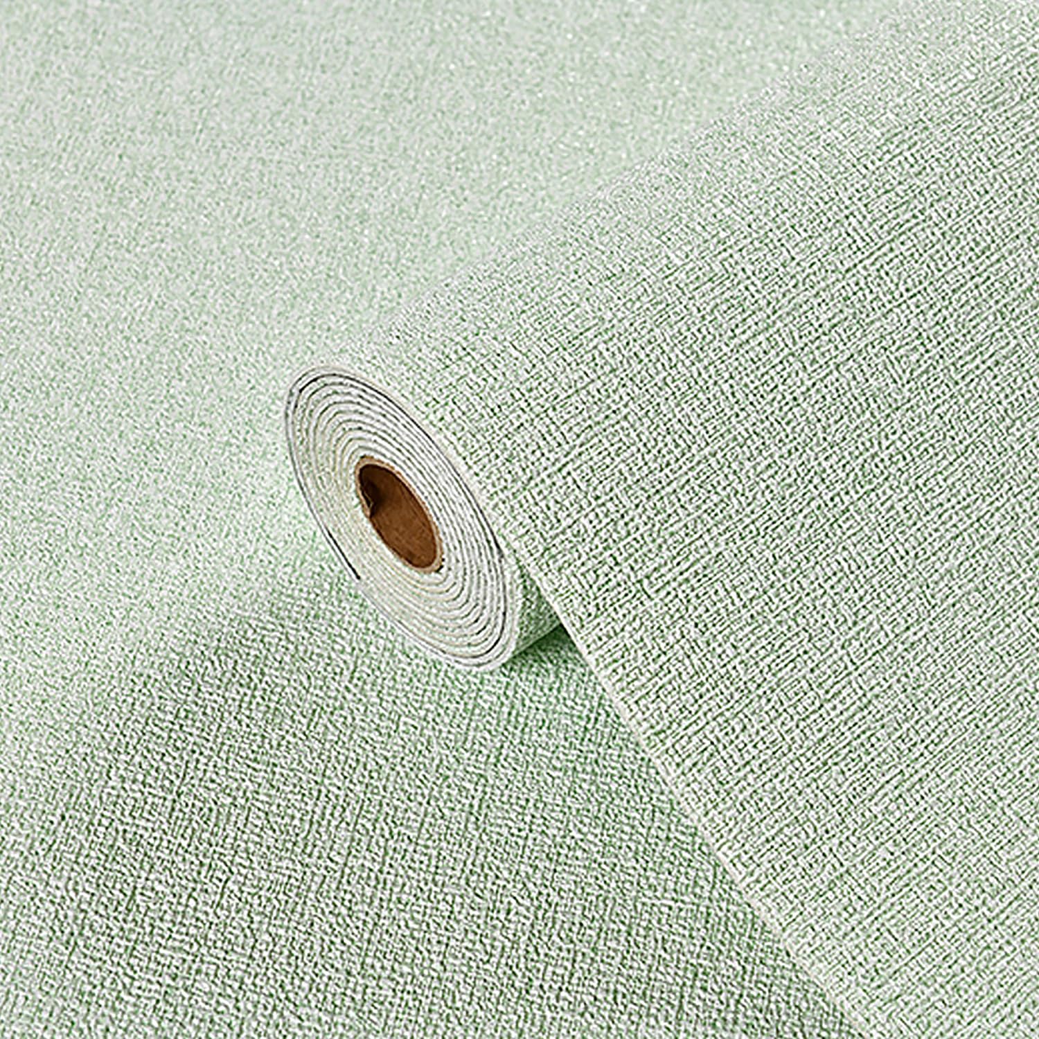 2.5mm Wallpaper Self-Adhesive Textured Wallpaper - Waterproof Decorative Wallpaper, Peel and Stick Wall Renovation Wallpaper for Bedroom, Kitchen Living Room (Green, 50x1000cm/roll)
