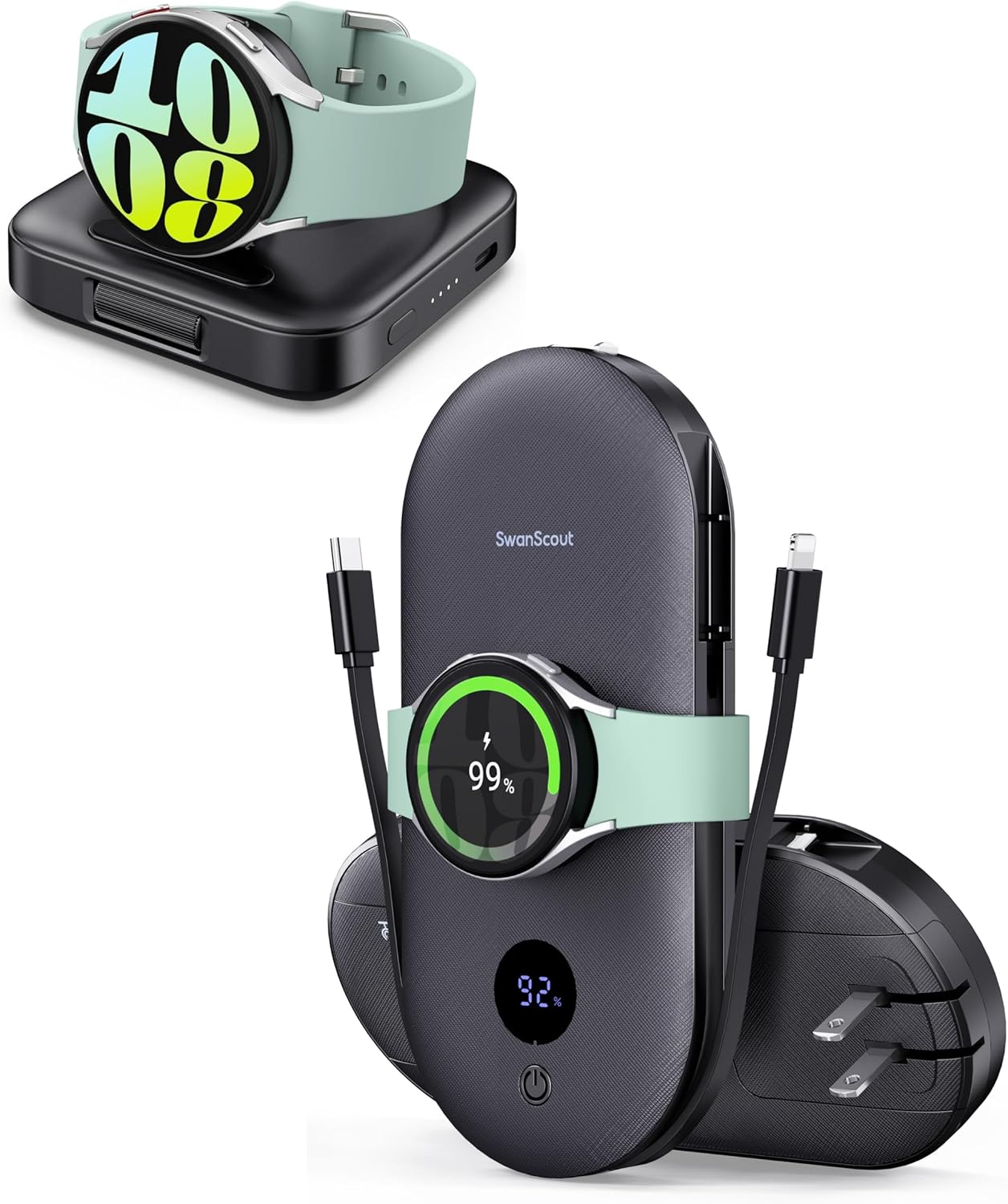 Portable Charger for Samsung Watch, Travel Power Bank, External Battery Pack