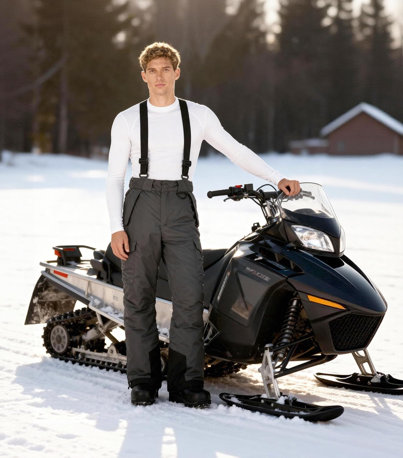 Wantdo Men's Waterproof Ski Pants Warm Insulated Snow Outdoor Cargo Pants - Image 3