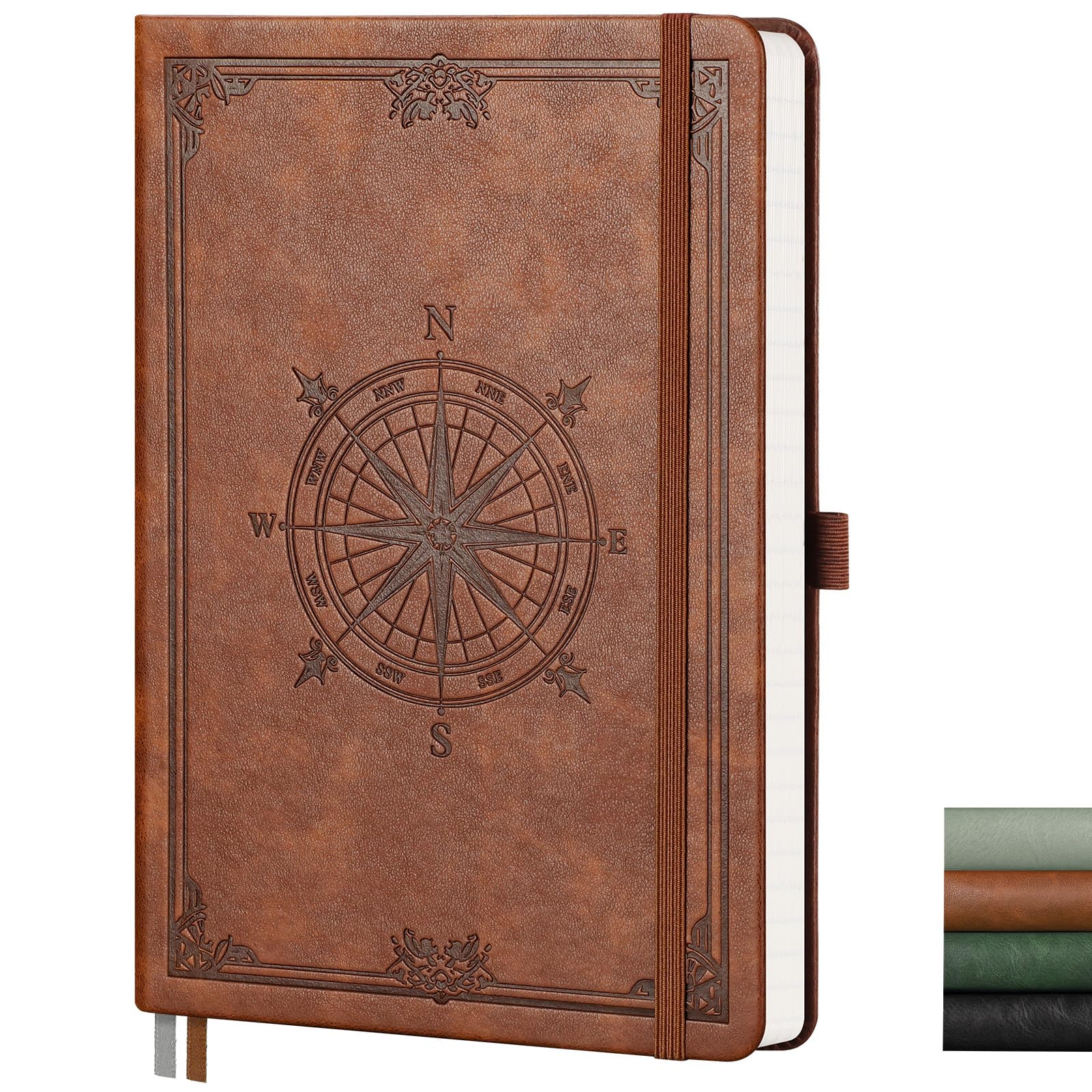 AUTEMPO A5 Journal Notebook, 192 Lined Pages, Hardcover, Brown