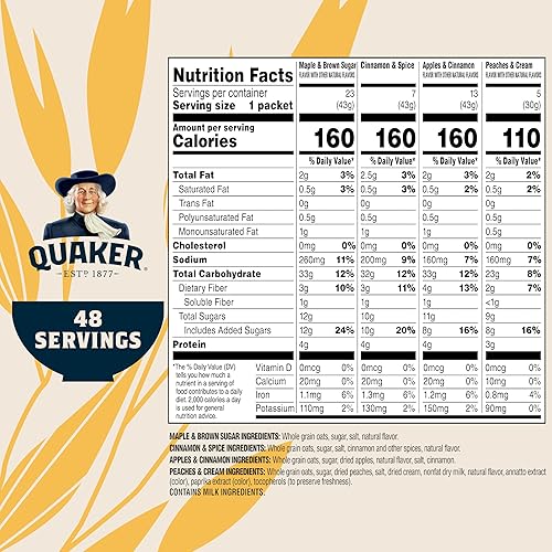 Vista 31 de Quaker - Avena instantánea, pasas, dátiles y nueces, paquetes individuales, 1.30 onzas (paquete de 48)