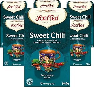 Yogi Tea, Sweet Chili, Organic Spice and Herbal Tea, Blend of Cocoa Shells, Chili and Liquorice, 6 Packs x 17 Tea Bags (10...