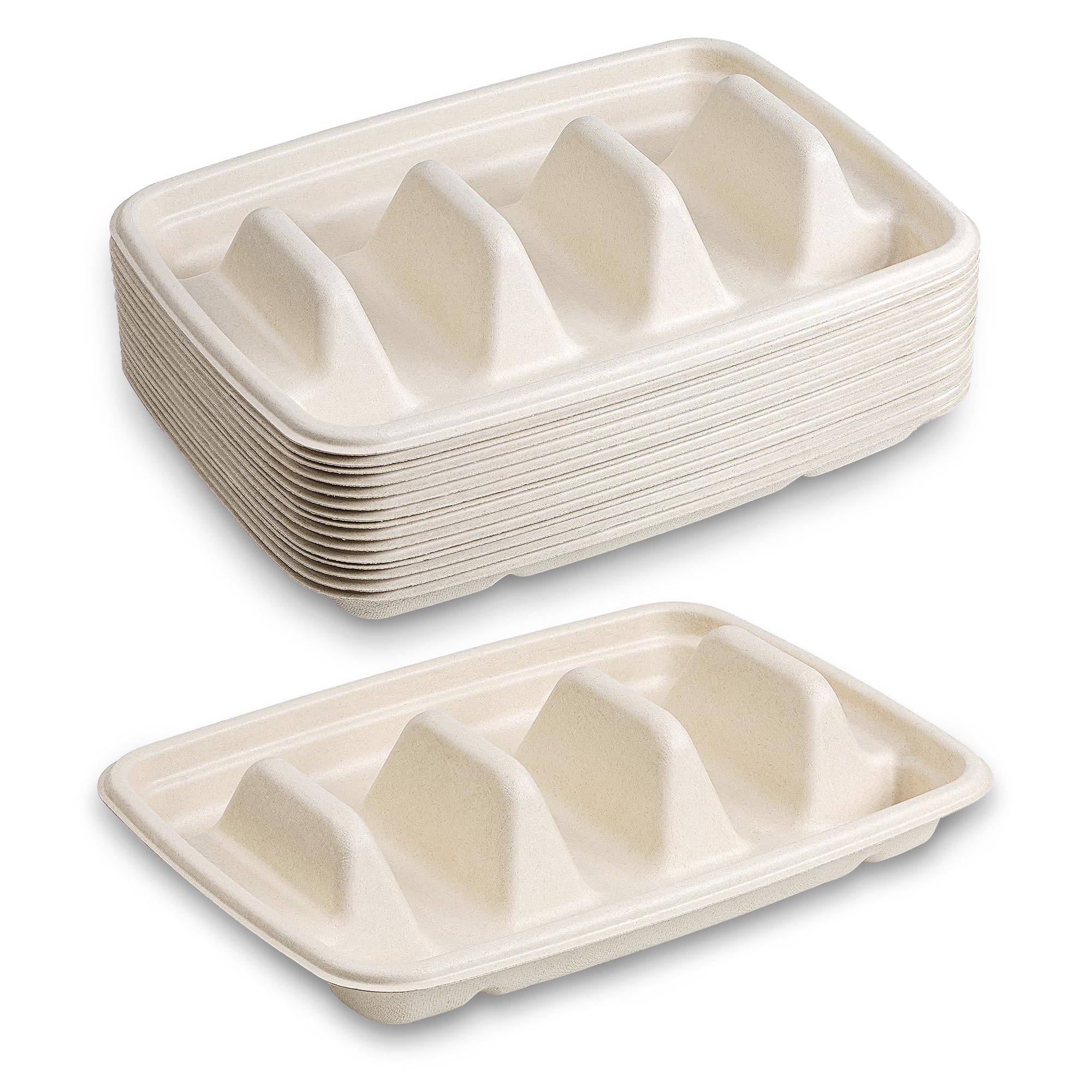 Buy MT ProductsDisposable Taco Plates/Holder with 3 Compartments Made ...