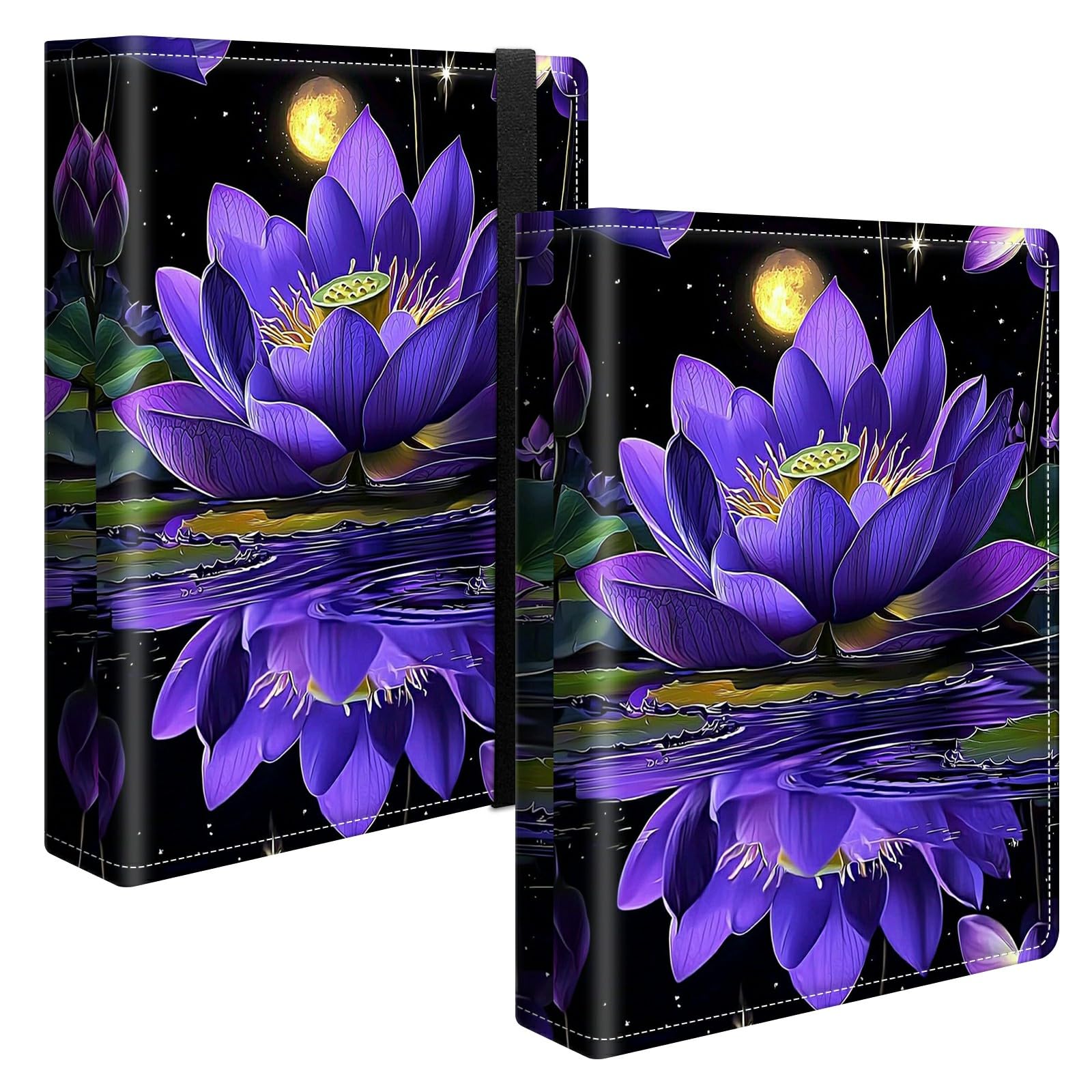 Photo Album 4x6 120 Pockets Photos with Strong Elastic Band, Small Mini Albums Sheet Protector Folder for Photos, Album for Family Wedding Women Men Baby Vacation Gift, Purple Lotus