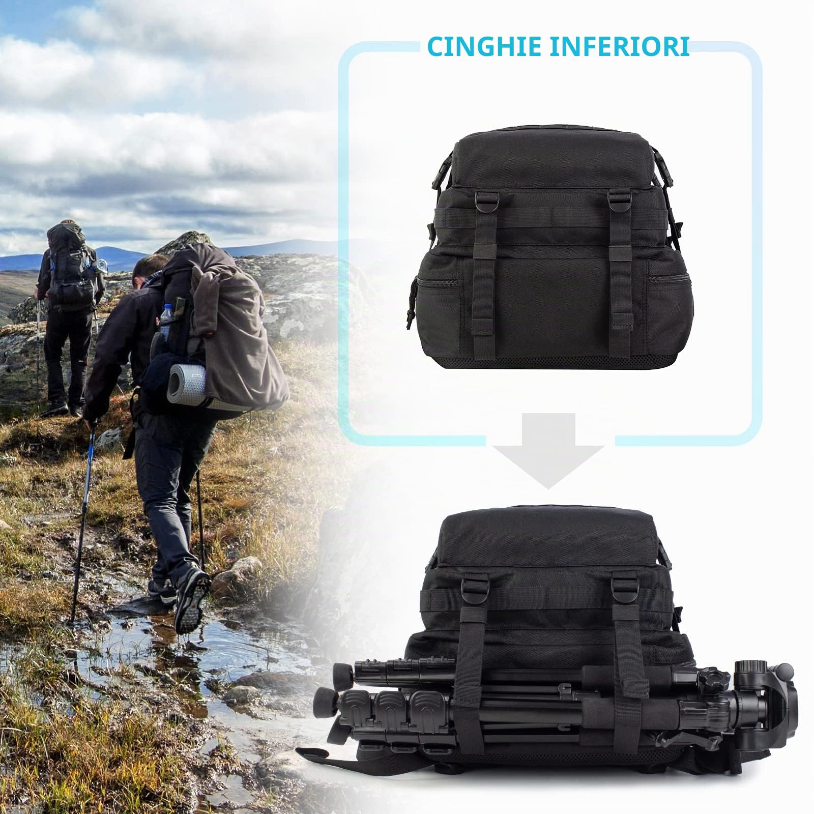 Zavothy 35/45L Zaino da Viaggio, Zaino Tattico Militare, Zaino Palestra Uomo Donna, Zaino Trekking per Viaggi Brevi Escursioni Equitazione Campeggio Addestramento Militare