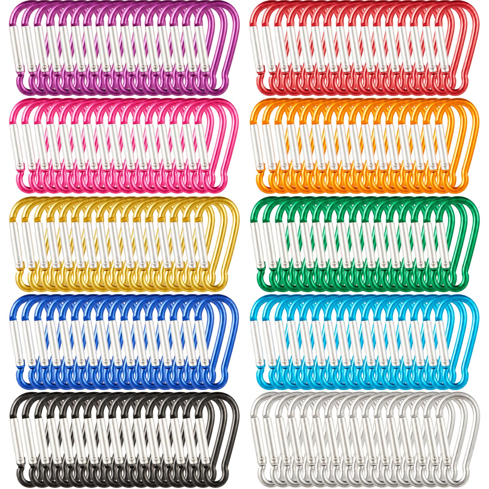Karabinerhaken aus Aluminiumlegierung, kleiner Karabiner, Schlüsselanhänger, zum Aufhängen, Camping, Wandern, Reisen, Angeln, Outdoor-Aktivitäten, Hundeleine, Schlüssel, 600 Stück