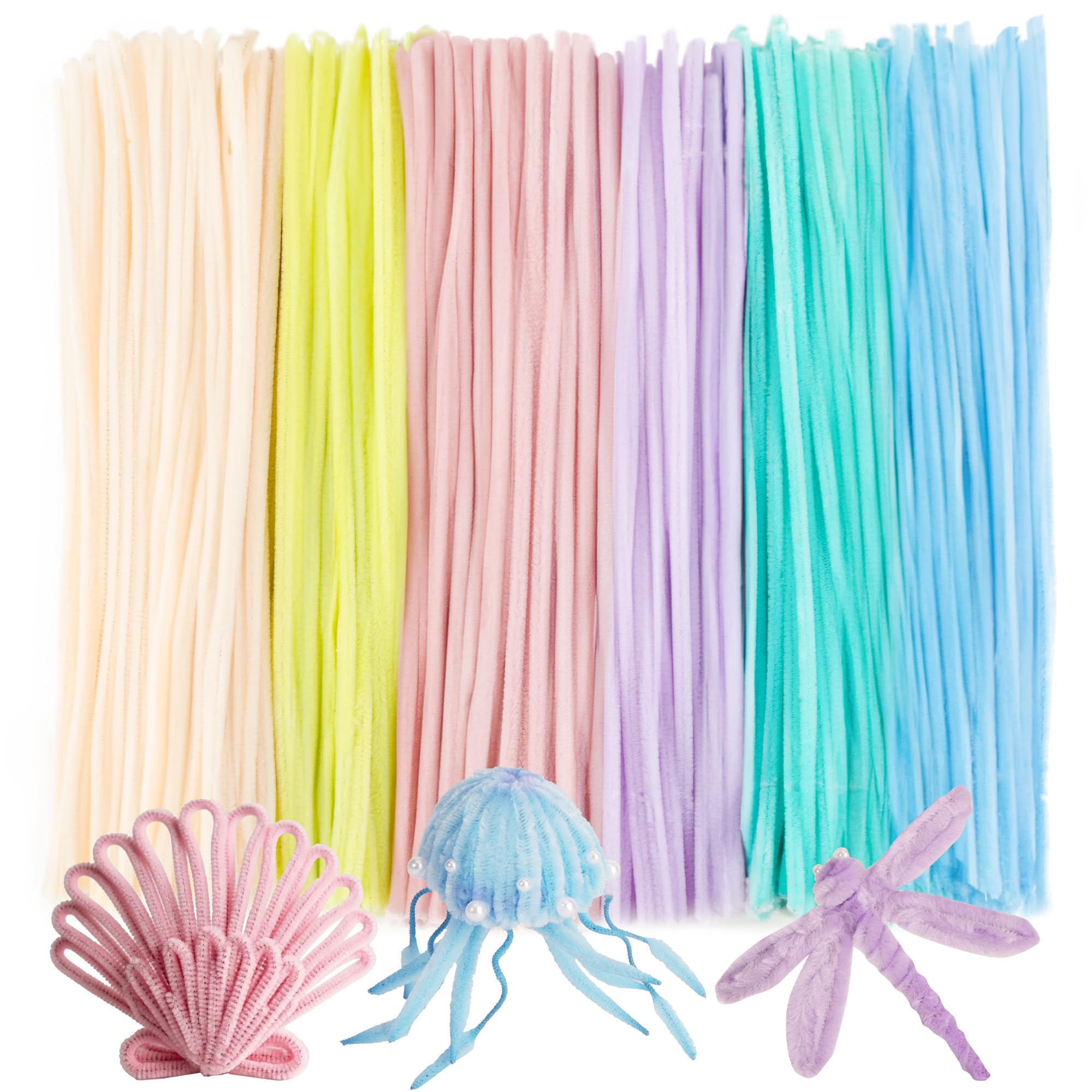 Caydo 500 Pieces Macaroon Pipe Cleaners, Chenille Stems, Pipe Cleaner Crafts for DIY Art and Craft Projects Creative Gift Party Valentine's Day Decorations