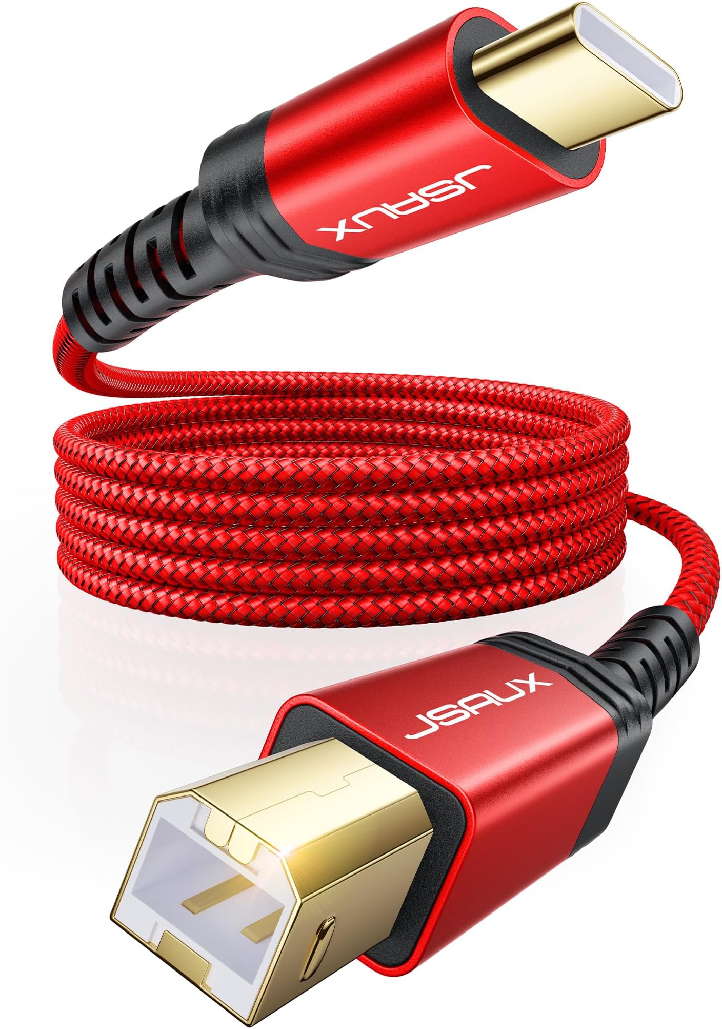 JSAUX USB B to USB C Cable 6.6ft, Printer Cable USB C for MIDI Keyboard