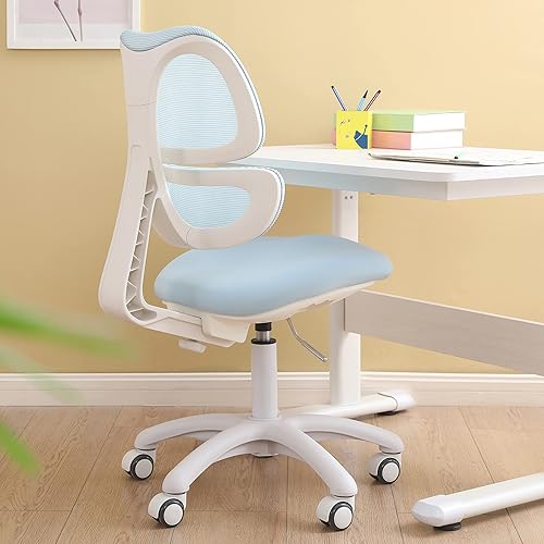Miniatura 7 de Silla de escritorio para niños, niñas, adolescentes, silla de computadora de oficina, diseño ergonómico, altura y profundidad de asiento ajustables,