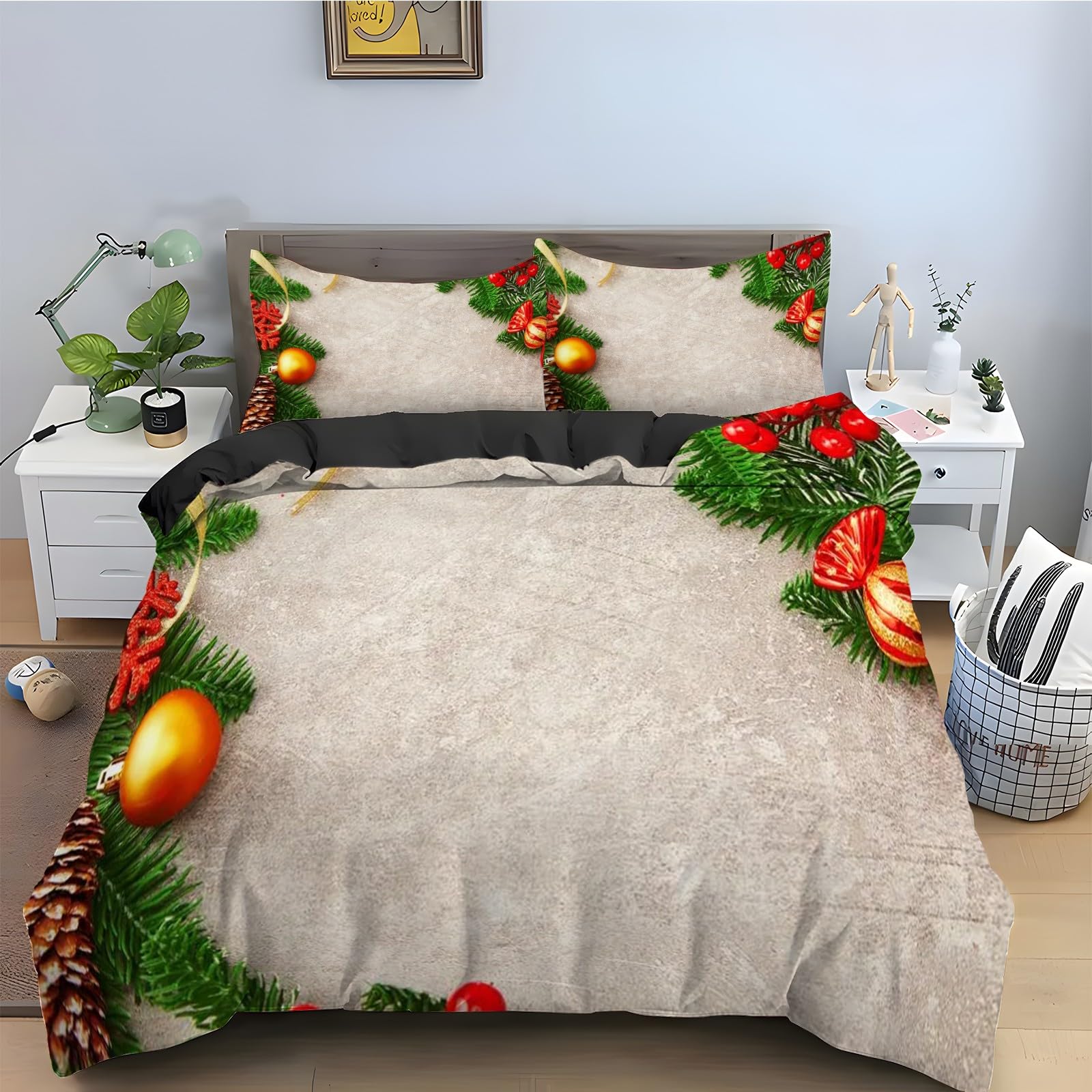 Parure de lit décoration de Noël 220x240 en microfine haute densité