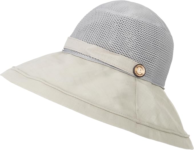 Sombrero de sol para mujer con ala ancha y malla miniatura 4