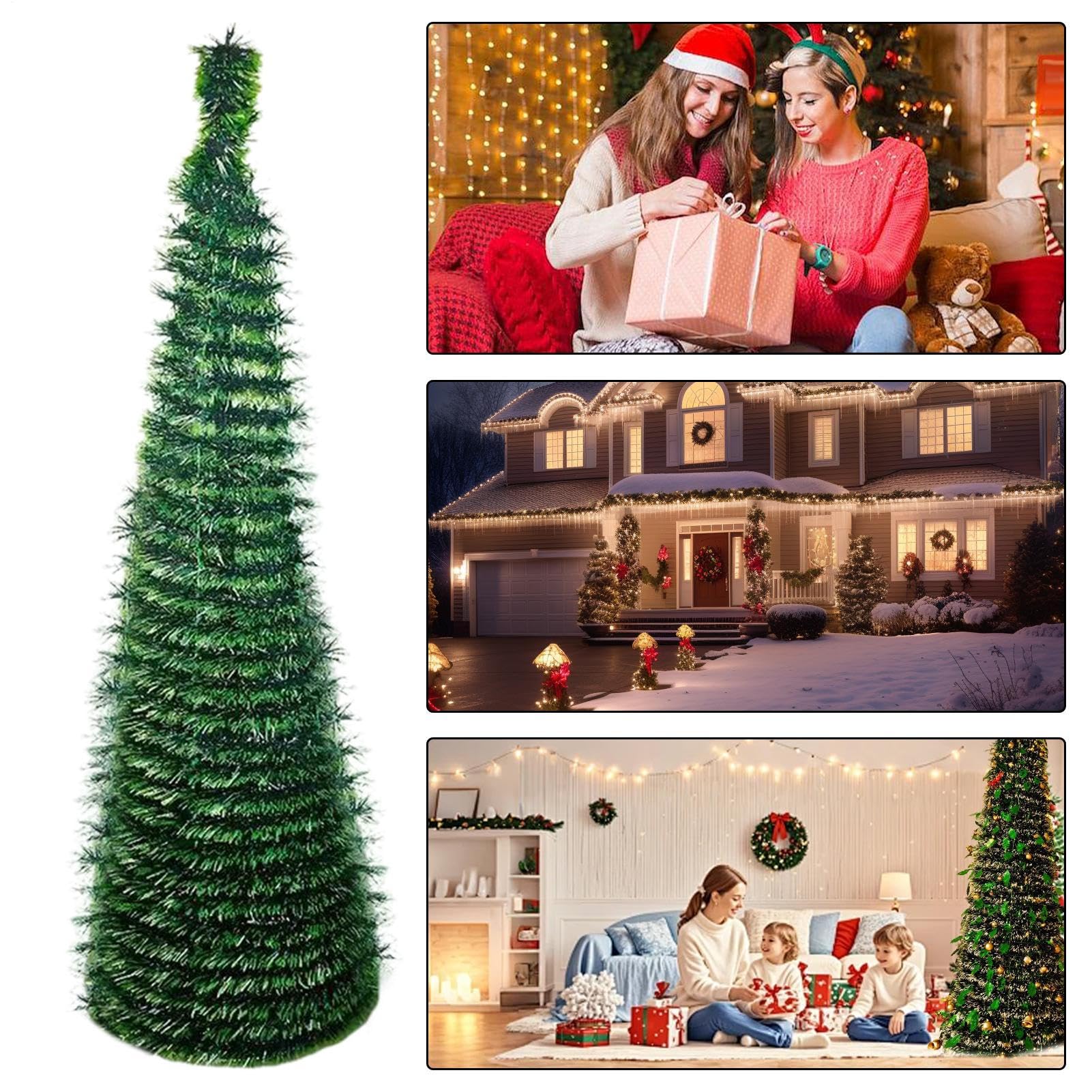 Árbol de Navidad Artificial pequeño árbol navideño Plegable y Artificial