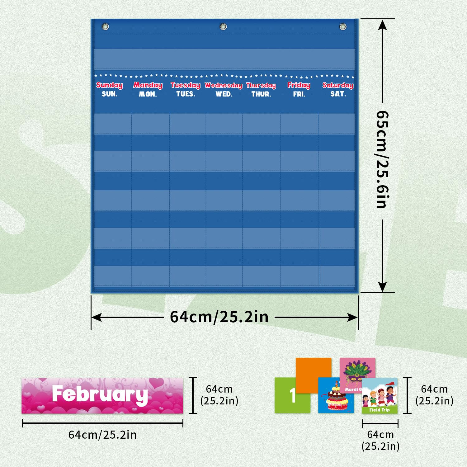 JarThenaAMCS Boho Flip Calendar Bulletin Board Set With 68 Cards And Adjustab