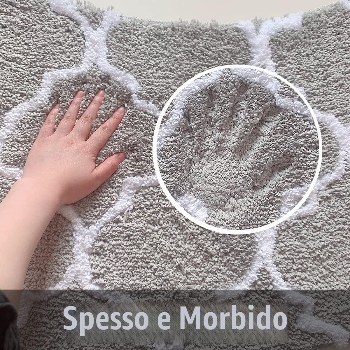 Tappetino da Doccia Curvo, 45 * 143cm Tappeto Da Bagno Grande Antiscivolo Quadrant Tappeto Doccia Angolare in Microfibra, Lavabile, Adattabile A Tutte Le Docce Angolari