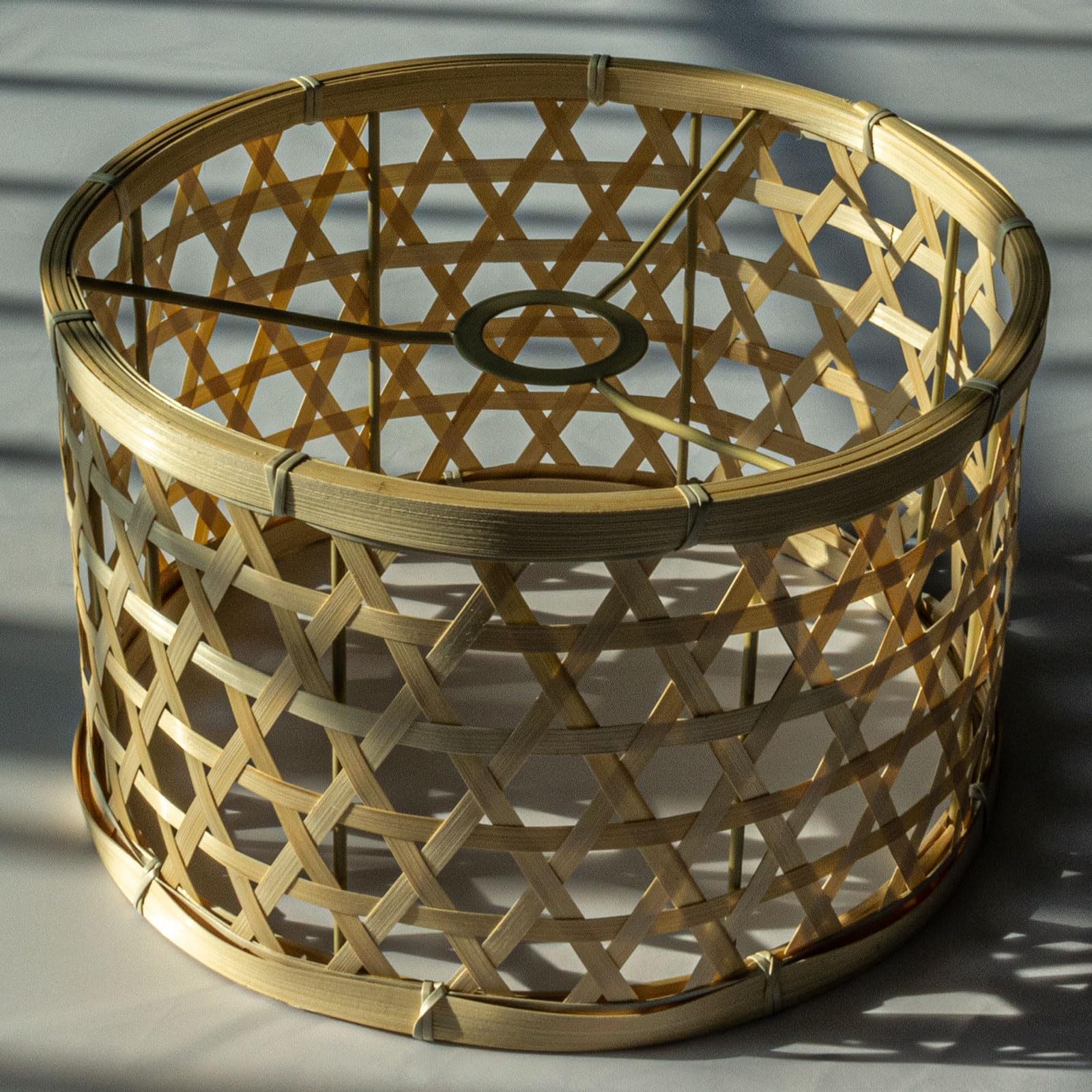 Osasy Paralume in rattan, bambù, vimini naturale, diametro 30,5 cm, cesto rotondo
