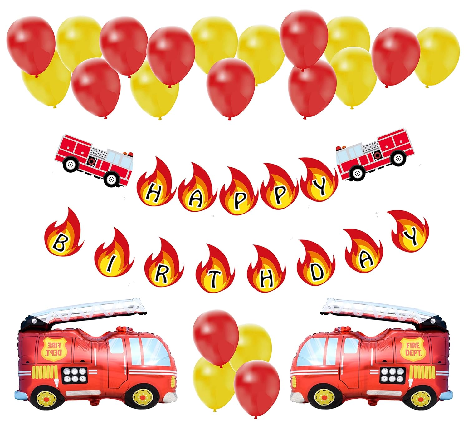 Buy Fire Truck Birthday Party Decoration Pack Fireman Firefighter Buy Fire Truck Birthday Party Decoration Pack Fireman Firefighter