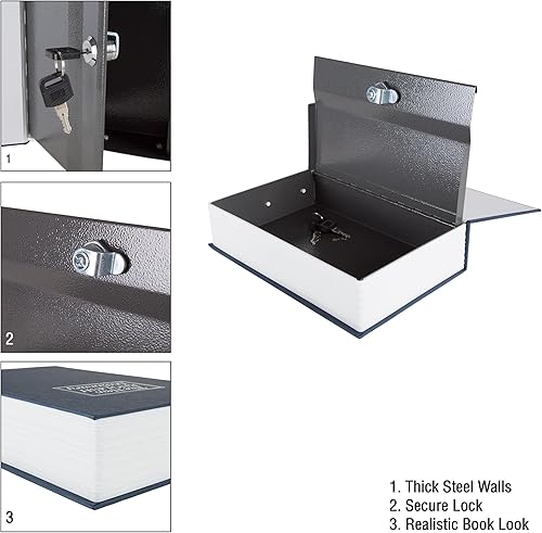 Miniatura 5 de Caja fuerte para el hogar oculta en forma de diccionario pequeño con cerradura con llave, metal, A200017