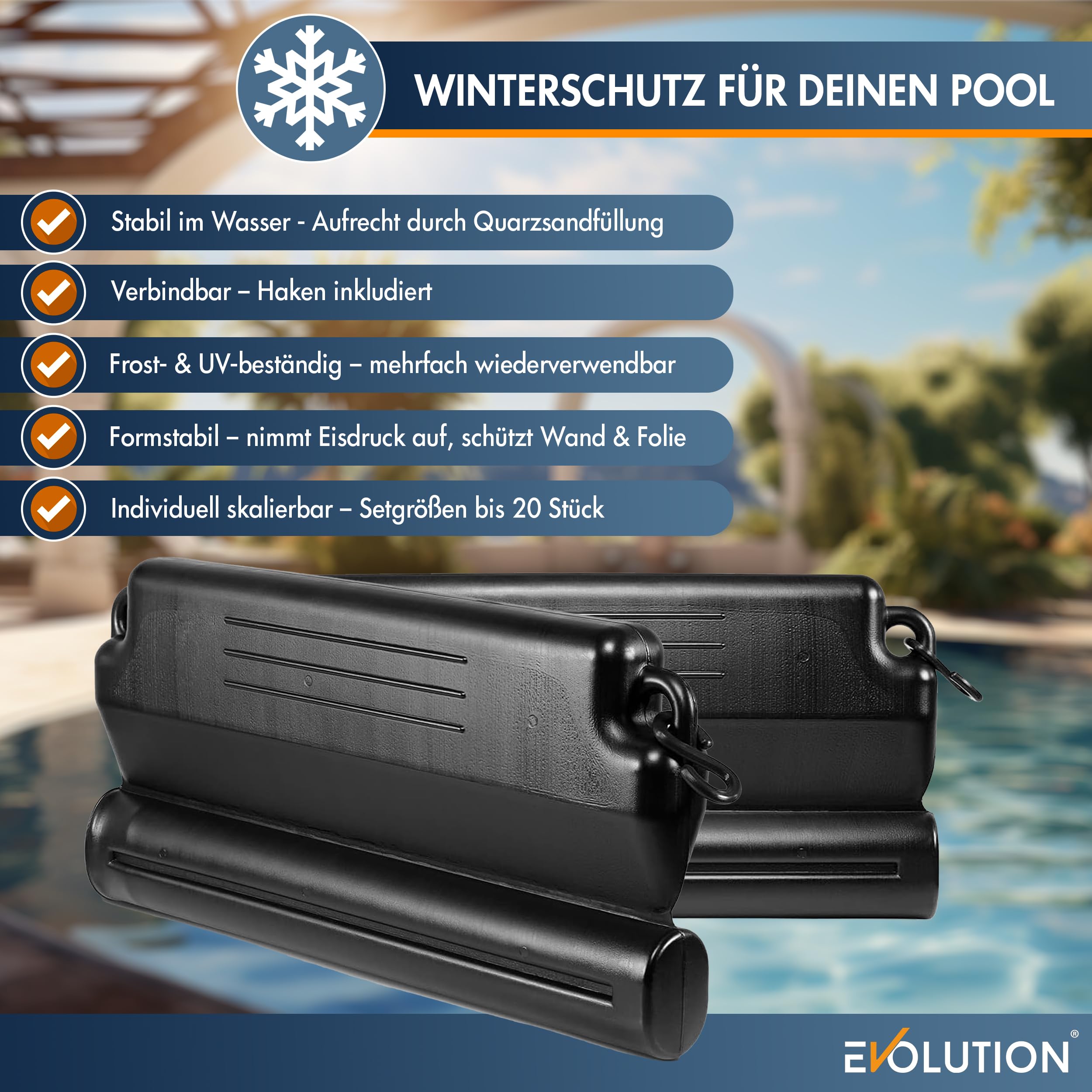 Evolution Lot de 12 flotteurs d'hivernage de 50 cm chacun - Pour la formation de glace - Piscine
