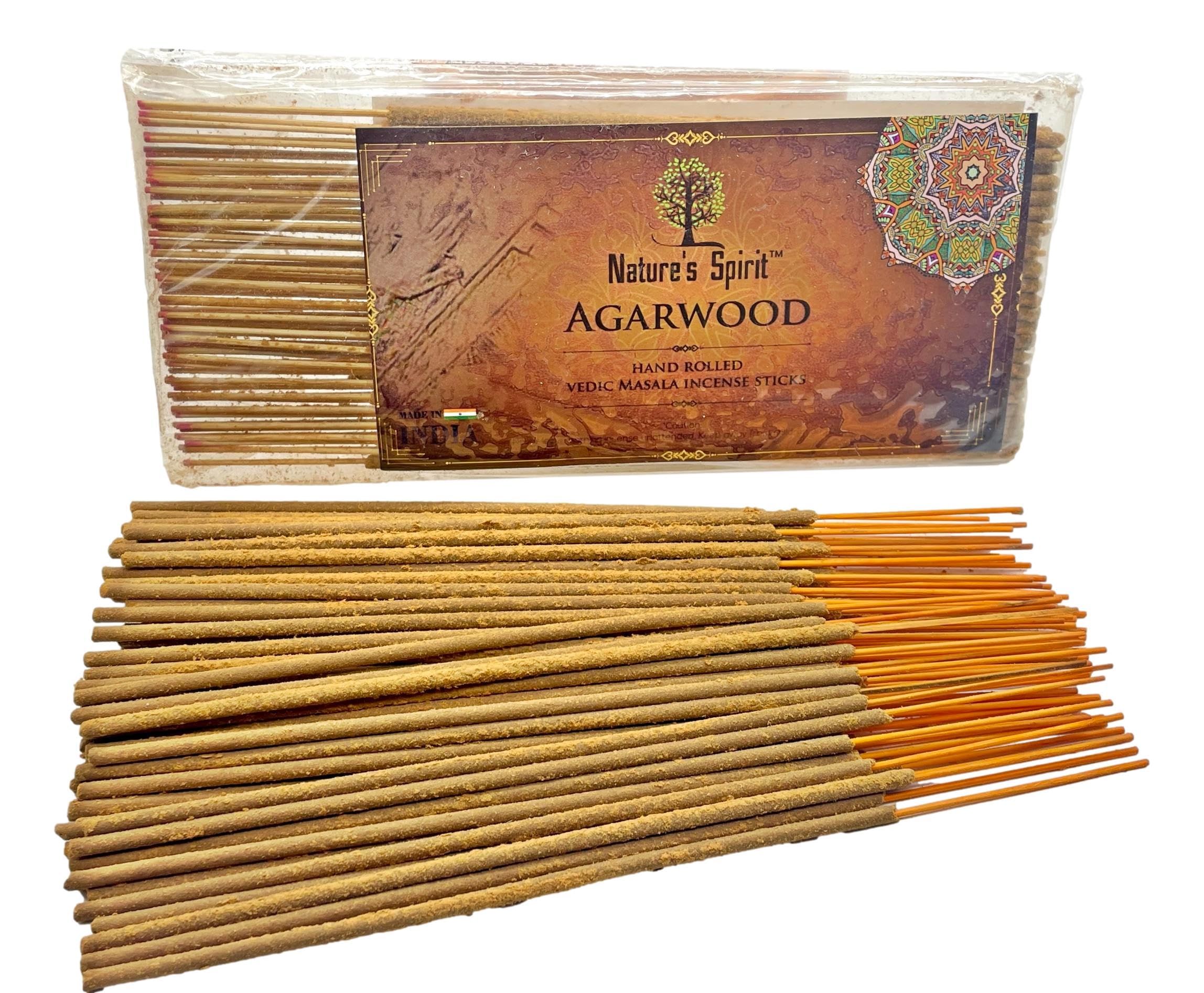 Nature's Spirit Vedic,Masala Hand Rolled Incense Sticks-100g Per Pack-Premium (Agarwood)
