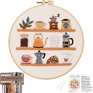 Nuberlic Coffee Bar Embroidery Kit for Beginners