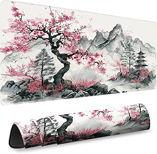Gaming Desk Mat with Silky Smooth Surface & Exquisite Patterns,31.5x11.8 Inches Large-Sized Mouse Pad, Perfect for Extended Gaming,Work,and Home Office Decor