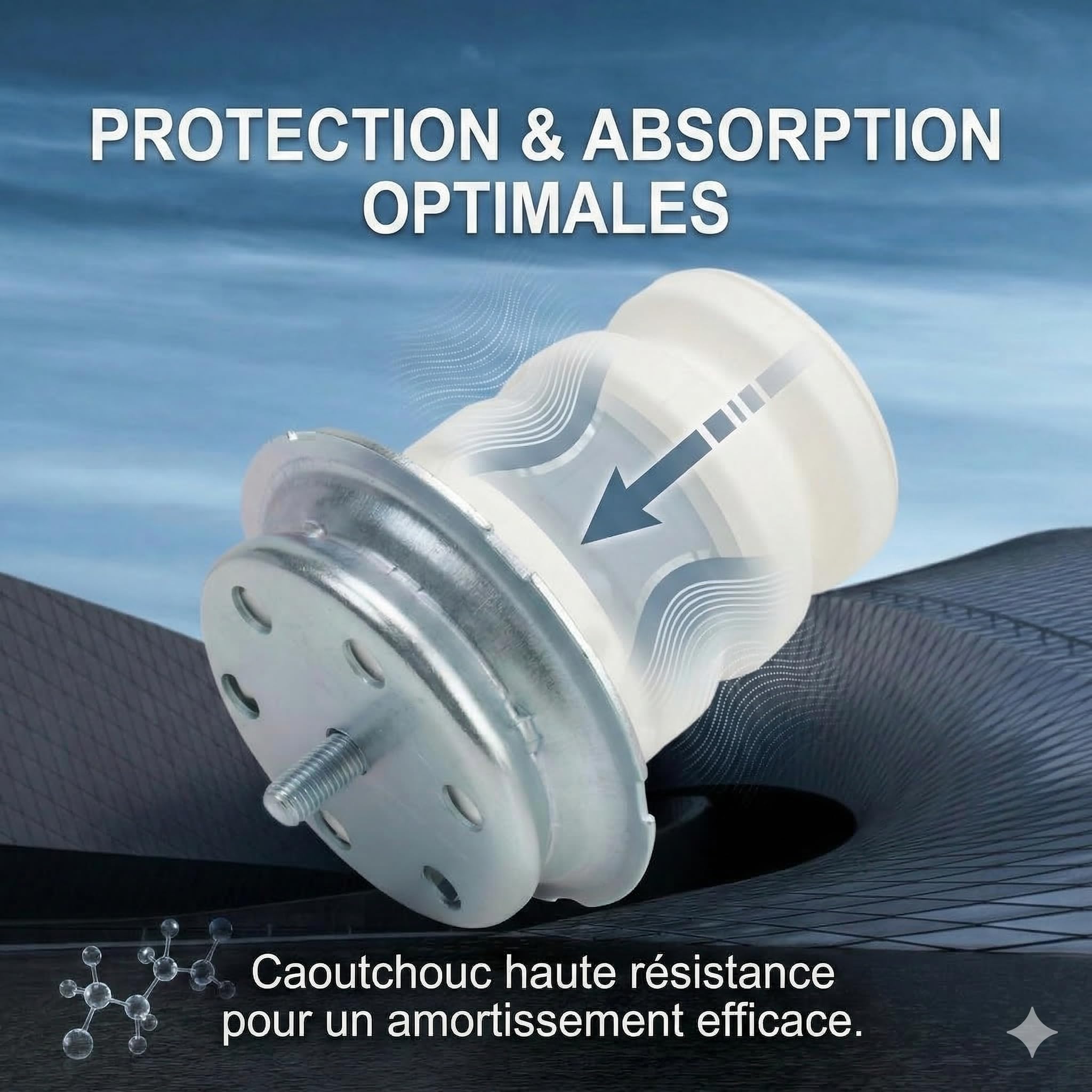 2x Limiteurs de Course en Caoutchouc, Butée de Suspension Arrière – Compatible avec Jumper/Ducato 250 / Boxer 2006–2019 – Pièce OEM 1351266080 516688