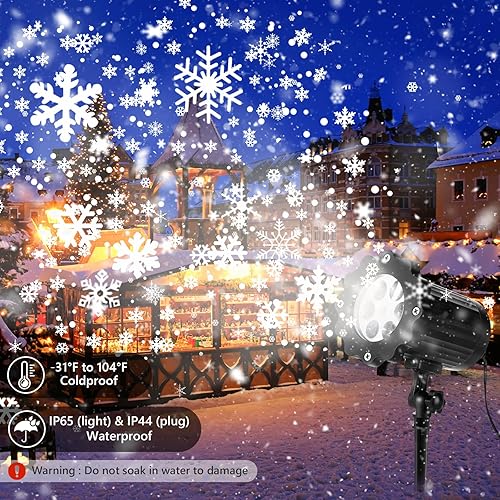 Miniatura 2 de Proyector de luces de Navidad para exteriores, impermeables y ajustables, luces LED de copo de nieve para interiores para Halloween, Navidad, fiesta