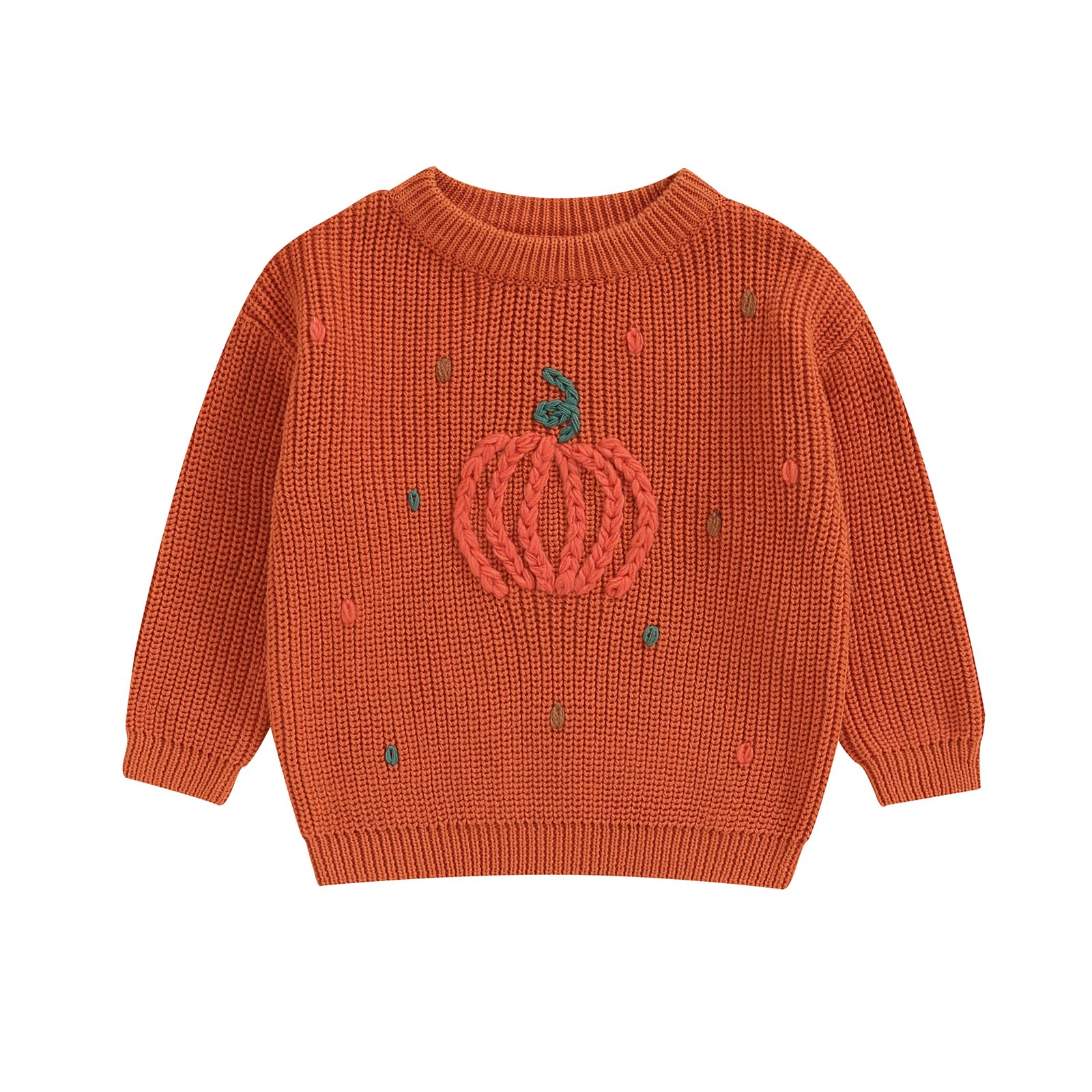 LSFYSZD Toddler Baby Girls Boys Halloween Pumpkin Sweaters Long Sleeve Crew Neck Winter Warm Knitwear Pullover Jumpers Top — view 239