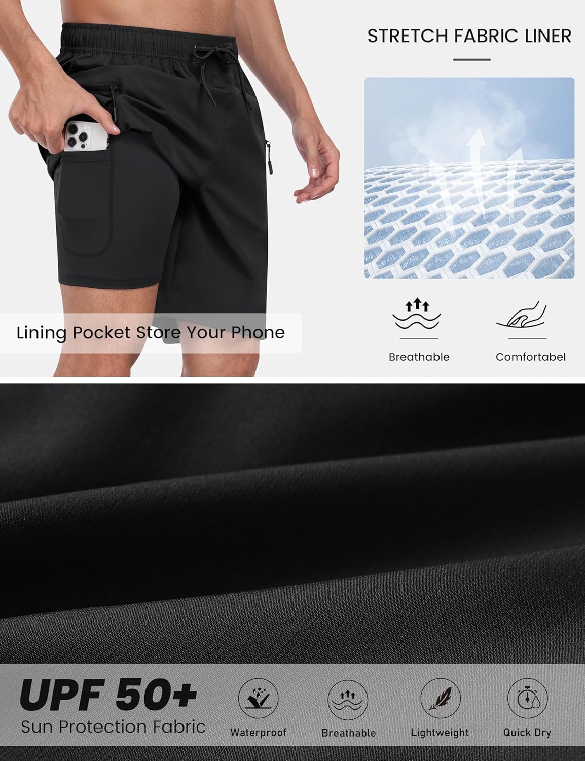 MoFiz Men's Swim Trunks 9" Quick Dry Mens Broad Beach Shorts Stretch Mens Swim Shorts - Image 5