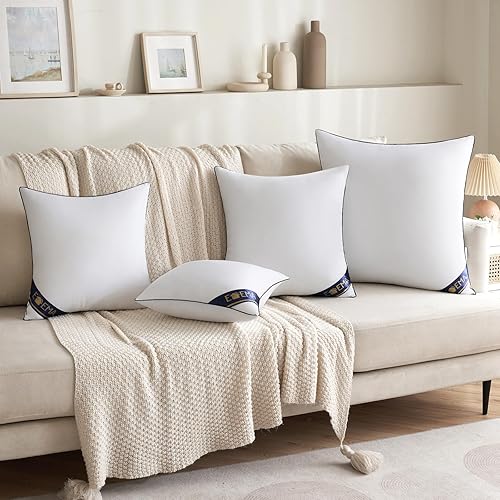 Miniatura 6 de EMEMA Insertos de almohada de 16 x 16 pulgadas, insertos de almohada decorativos cuadrados para interiores, sofá, cama, juego de 2