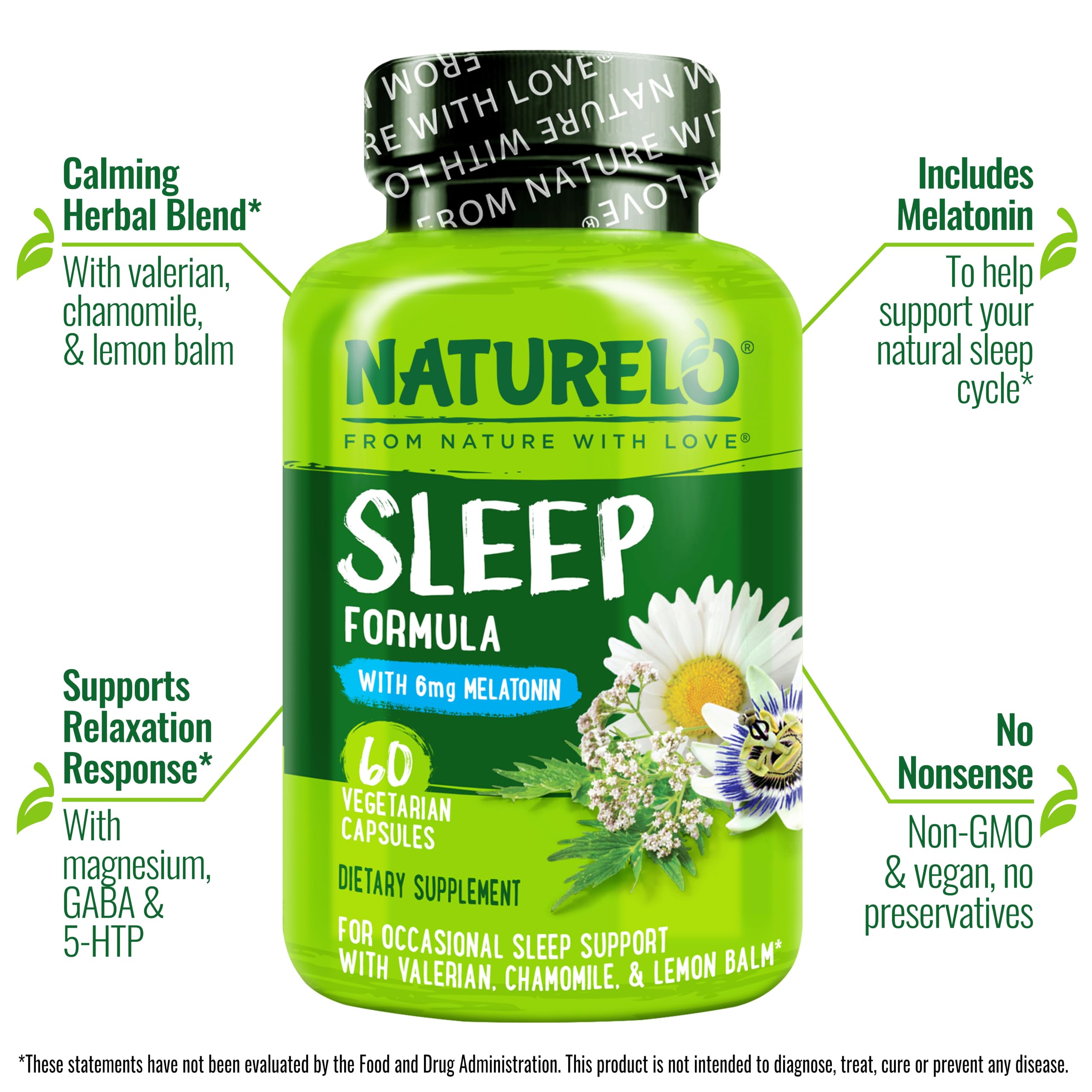 NATURELO Sleep Aid With Melatonin & Magnesium, 60 Vegan Capsules — Amazon image 2