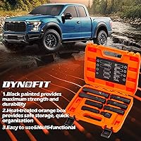 Vista 9 de Dynofit 8-Piece Lug Nuts Key Kit, 5/6/7/12 Spline Lug Nuts Socket Set for Aftermarket Rims and Wheel Lock, with 1/2" Drive & Hex External Ends for