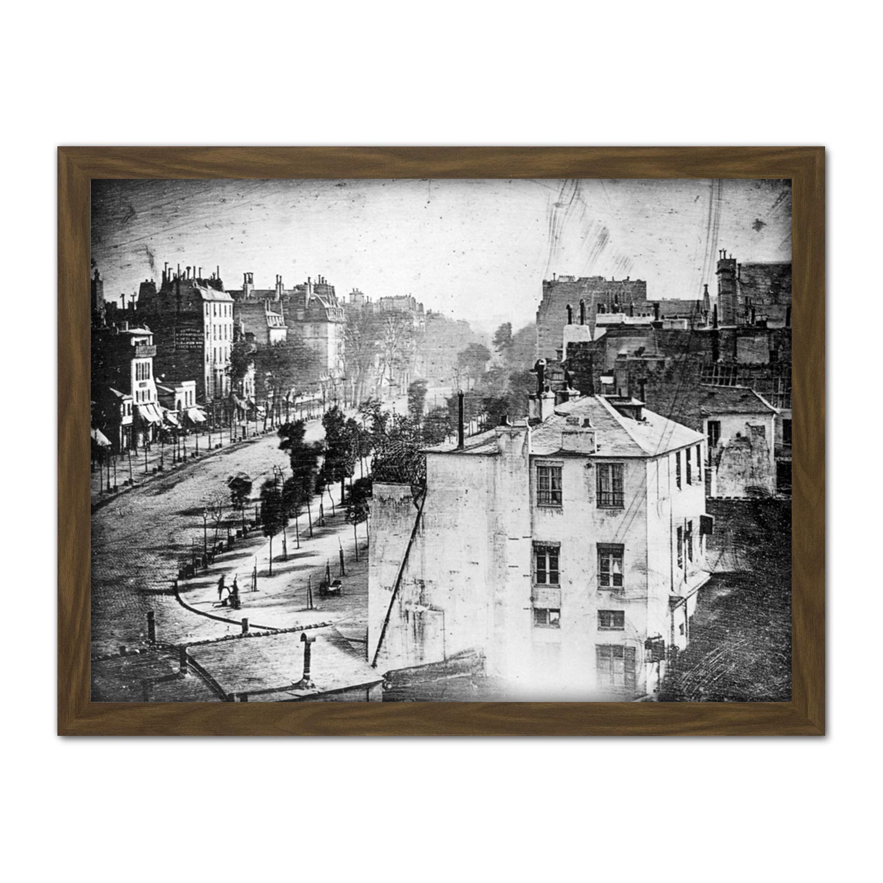 Daguerre Boulevard Temple Paris 1838 Early Photo Artwork Framed Wall Art Print 18X24 Inch