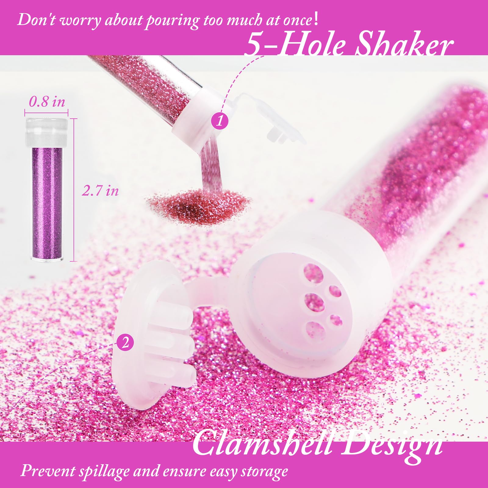 Halobios 48 Farben feiner Glitter für Harzguss, Glitter für Handwerk Herstellung, kosmetischer Glitters für Bühne Make-up, Nail Art, Haar