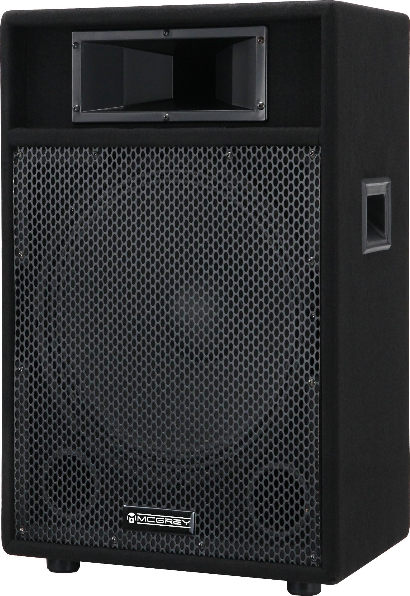 McGrey PA-115 Enceinte Passive 15", 2 Voies, trapézoïdale, 100/200/400W (RMS/Musique/Peak), Tweeter piezo 2", entrées SPK et Jack 6,35 mm, Noire.