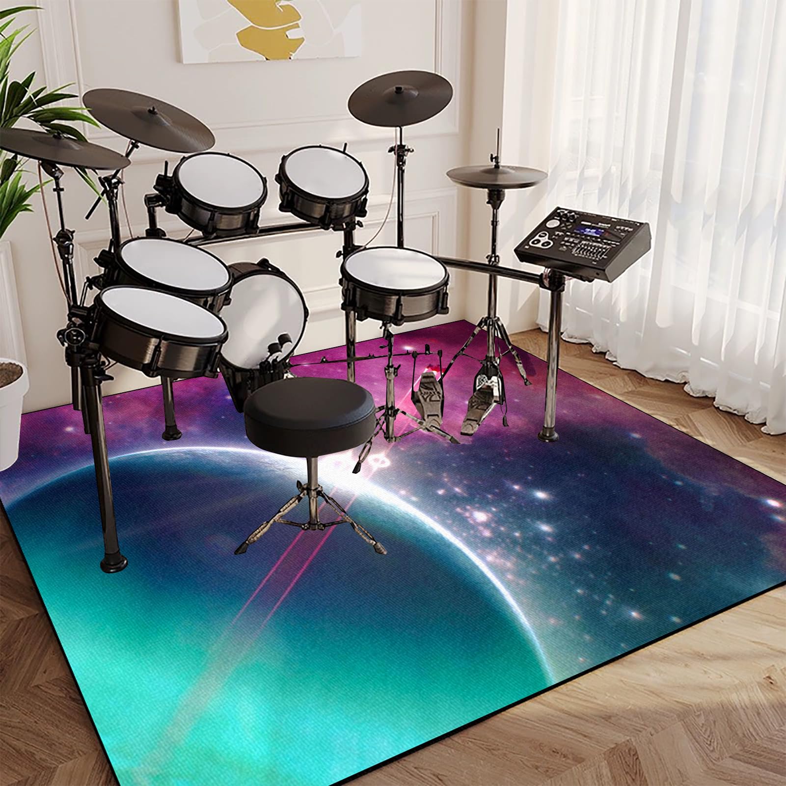 160 x 150 cm, dywan do perkusji, ochrona przed hałasem, mata do bębna, mata wygłuszająca, mata chroniąca przed hałasem, do bębna basowego, werbla, elektroniczna mata antywibracyjna