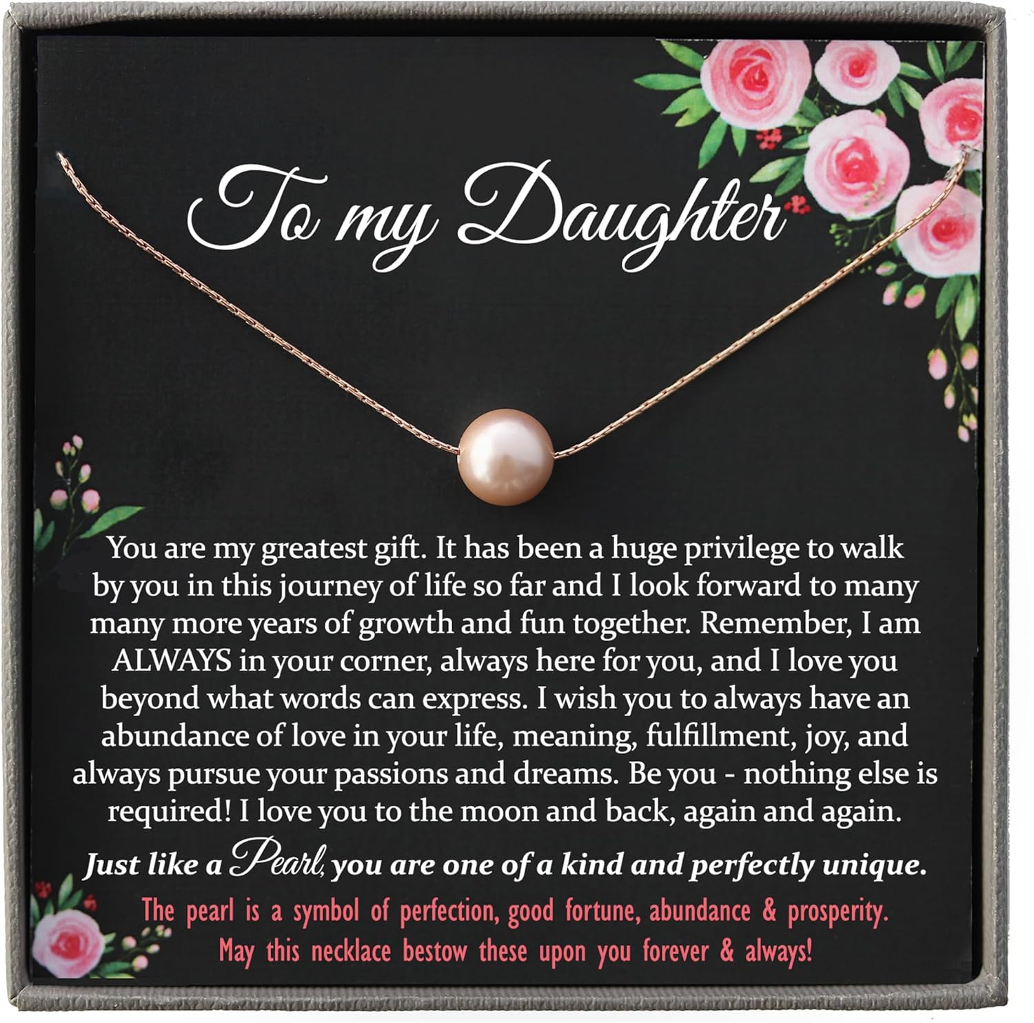Be Wished Gift for Daughter from Mom or Dad, Ready To Give Necklace with Meaningful Message, Sentimental Jewelry
