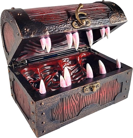 Forged Dice Co. Mimic Chest Dice Storage Box - Holds up to 35 DND Dice or 5 Polyhedral Dice Sets - Great DND Gifts for Men & Compatible with Dungeons & Dragons