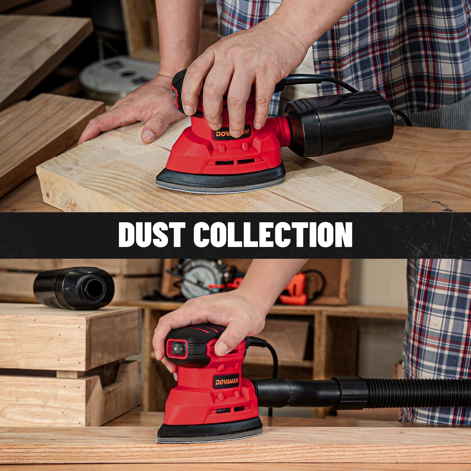 DOVAMAN Detail Sander - 12000 RPM Palm Tool -3