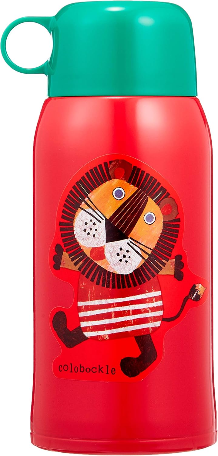 Tiger water bottle 600 ml with direct drinking cup 2 WAY stainless steel bottle with pouch Sahara Colobocle lion MBR - B 06 G - RL Tiger