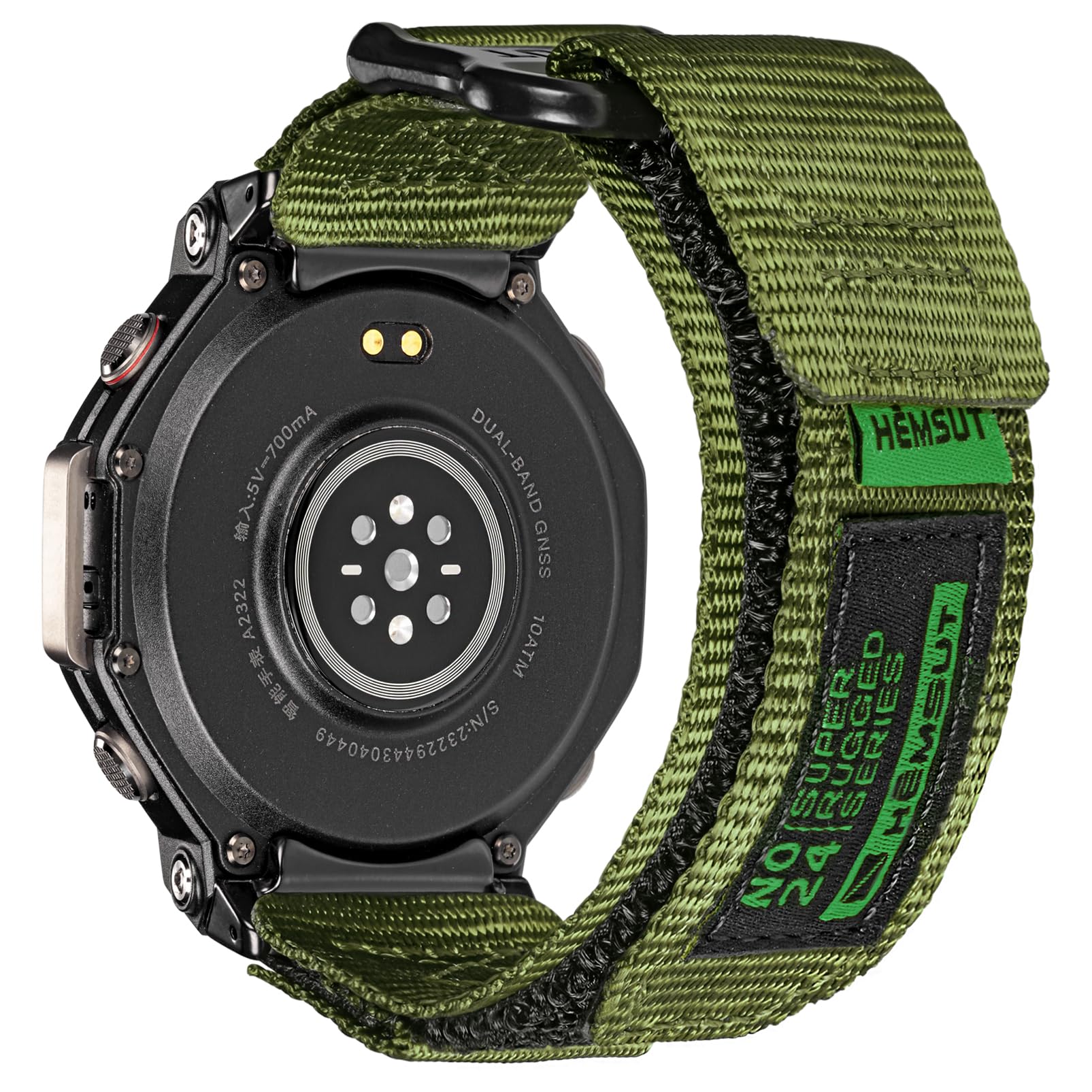 SMITHA Bracelets de montre compatibles avec Amazfit T-Rex, T-Rex PRO, T-Rex 2, T-Rex 3 ou T-Rex 3 PRO (48 mm)/(44 mm), T-Rex Ultra 1/2, bracelet de sport en nylon robuste, fermeture militaire