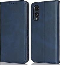 【Hamany】 arrows we2 ケース 手帳型 F-52E ケース 耐衝撃 FCG02 スマホケース カード収納 内蔵マグネット アローズ we2 耐久性 耐摩擦 スタンド機能 レザー f-52eケース カバー -ヴィンテージブルー