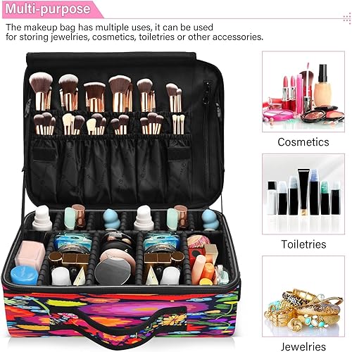 Miniatura 5 de Asters Chrysanthemums Rose and Poppies travel hanging cosmetic travel makeup brush make up bags women makeup bags for women neceser para cosmeticos