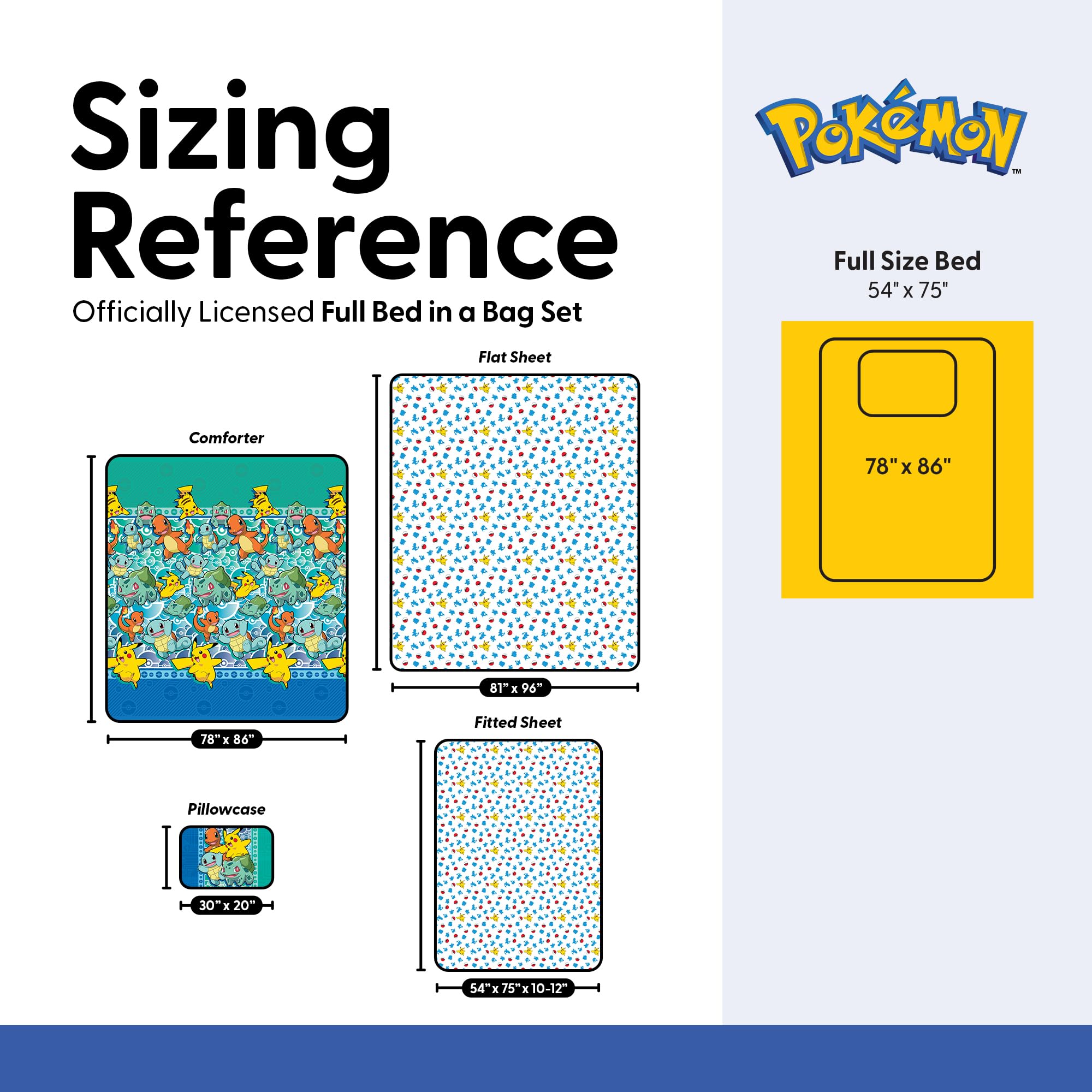 Northwest Parure de lit dans Un Sac, Polyester, Premier départ Pokémon, lit Double