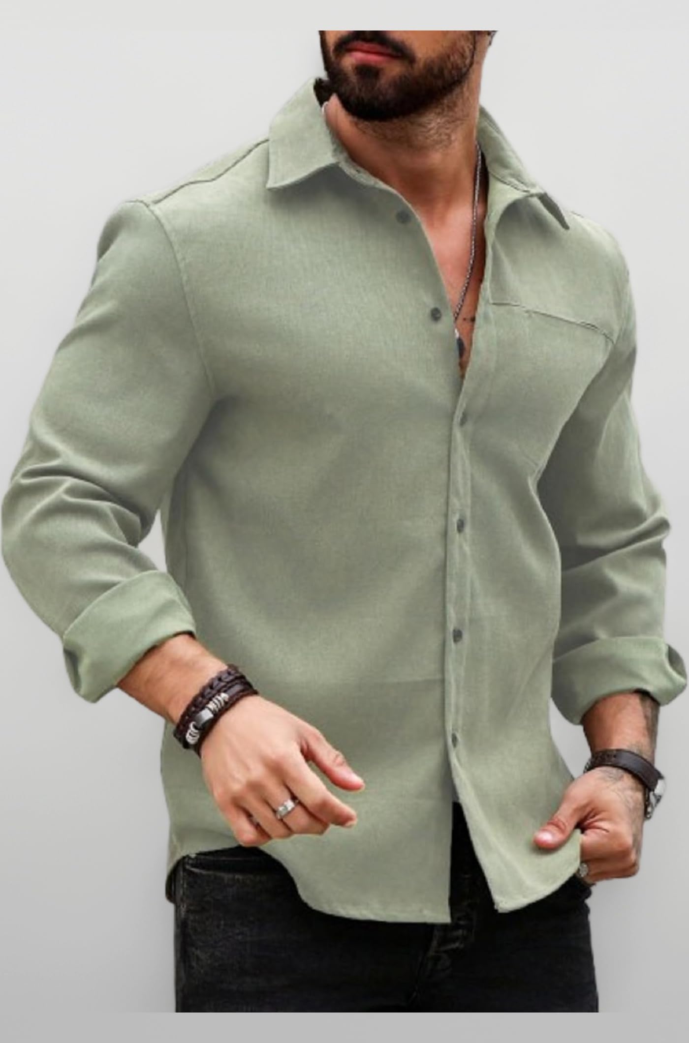 Men Shirt || Solid Shirt for Man || Full Sleeve || Casual Style (Packs Also Available) (Utility)
