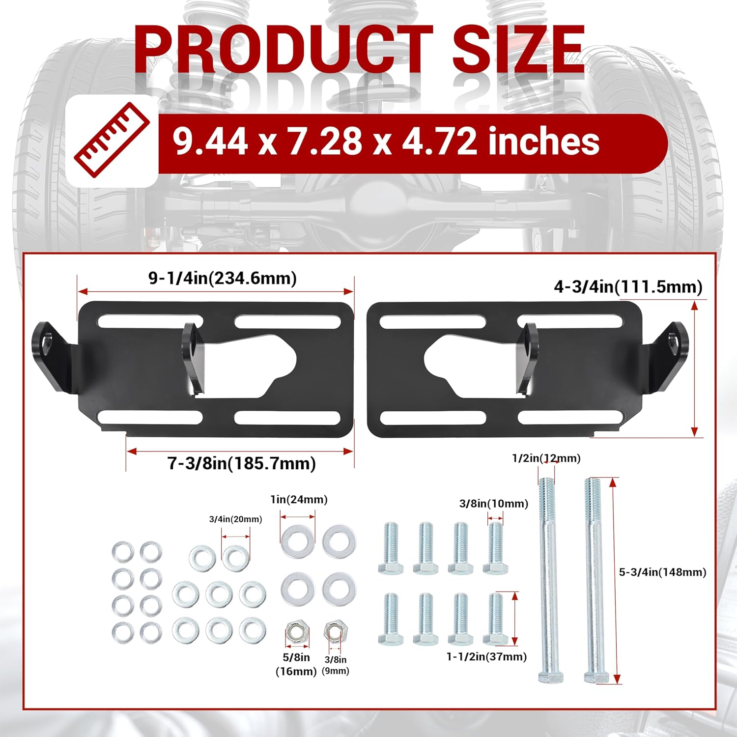 ECOTRIC LS Conversion Engine Mounts Compatible with 1973-1998 Square Body Chevy GMC Truck Adjustable Swap Motor Conversion Bracket for C10 C/K 1500