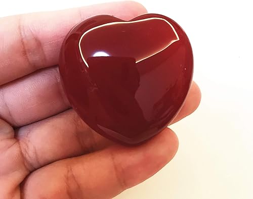 Miniatura 3 de 1 pieza de piedra de amor de corazón tallada de cornalina natural, cristales de 1.57 pulgadas y piedras curativas