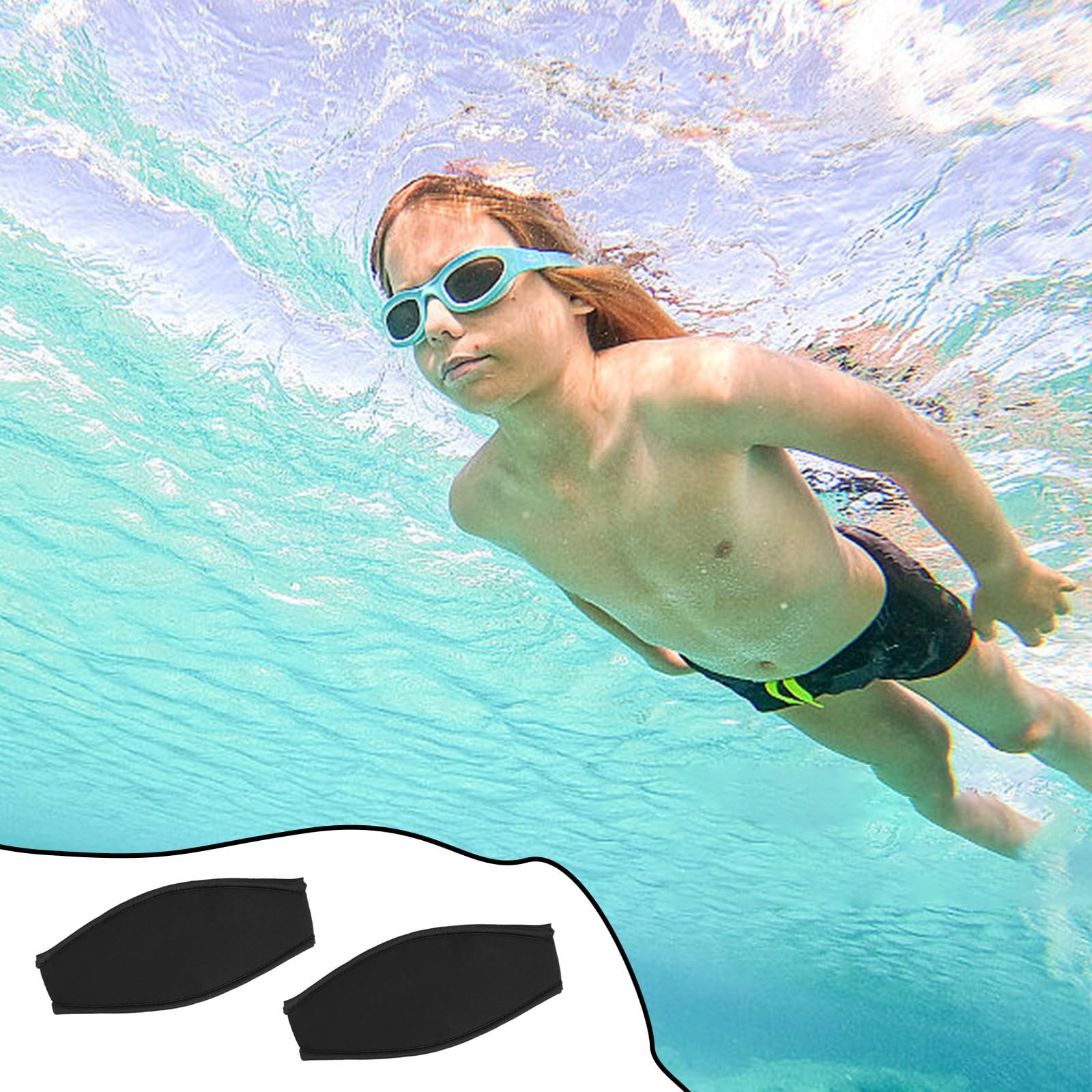 0XBIT 2 Pezzi Cinturino per Maschera per Occhiali da sub, Cinghia per Occhiali da Immersione, Cinghie Della Maschera del Neoprene, Adatto per Occhiali da sub e Maschere da sub